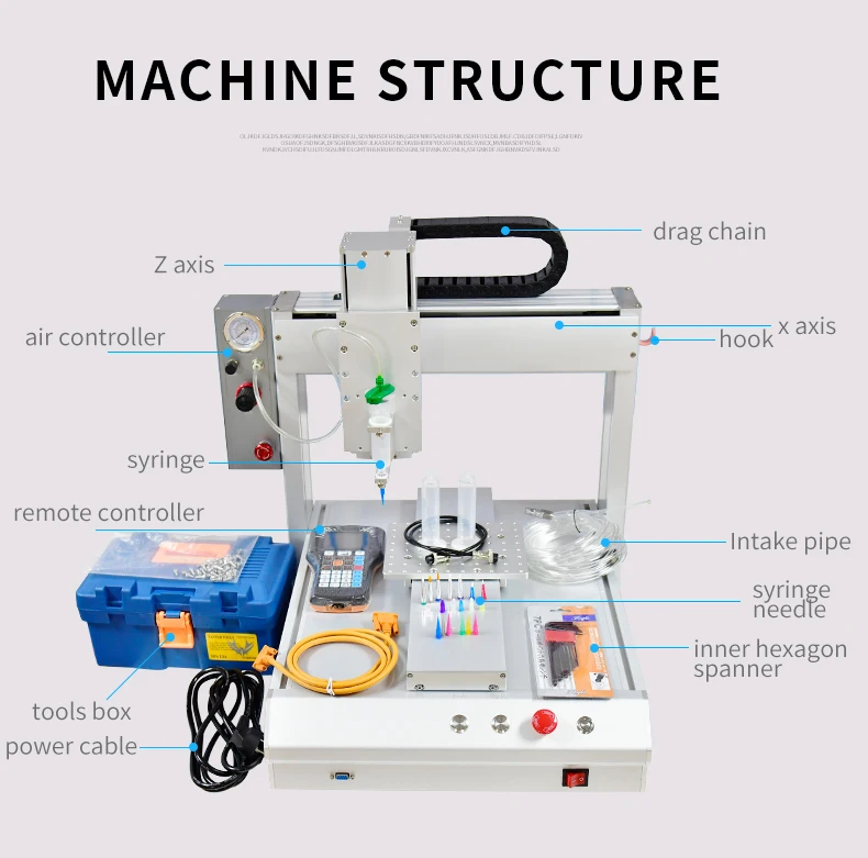 Automatic 30ML Silicone / Epoxy Resin / UV Glue Dispensing Machine with Syringe Needle Glue Dispenser