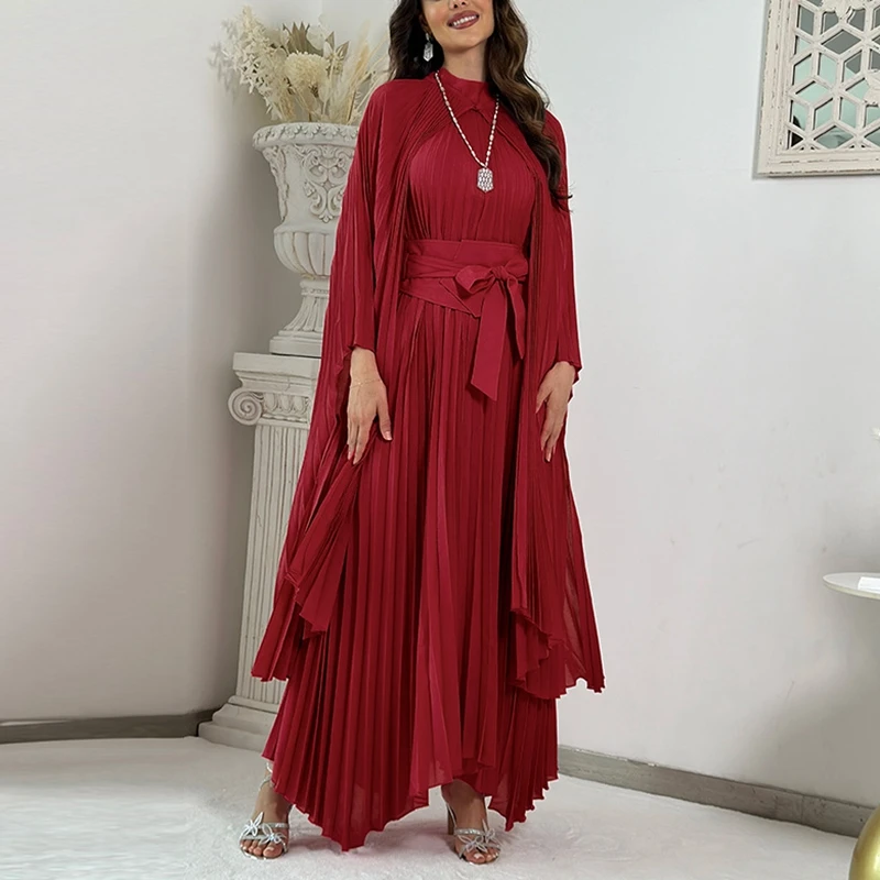 Party Evening Dress 2 Piece Set Women Robe 2025 Spring New Long Ruched Natural Elegant Maxi Dresses Pakistani Indian Style Party Evening Dress 2 Piece Set Women Robe 2025 Spring New Long Ruched Natural Elegant Maxi Dresses Pakistani Indian Style