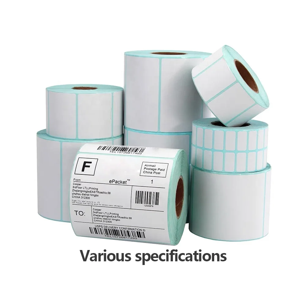 Custom White Barcode Labels - Direct Thermal Printing