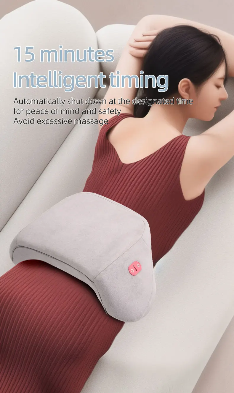 Ergonomisk massekudde | 2 hastigheder for knædende massage og varme til ryg og lændehvirvelsøjle