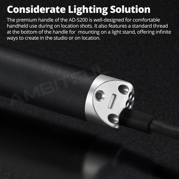 Godox AD-S200 Stick Flash Head 200Ws 5800K+200K 360 Degrees Spread of Light for AD200 and AD200 Pro Speedlite Flash detail image