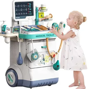 EPT 26Pcs Accessories Medical Ultrasound Machine Toys Pretend Play Doctor Medical Trolley Cart Doctor Toy for Kids