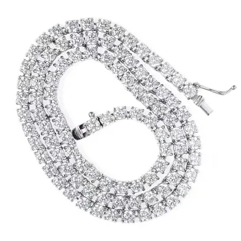 GRA Moissanite Diamond 2mm-8mm Tennis Chain Necklace Bracelet Hip Hop Necklace 925 Sterling Silver For Men Women Fine Jewelry