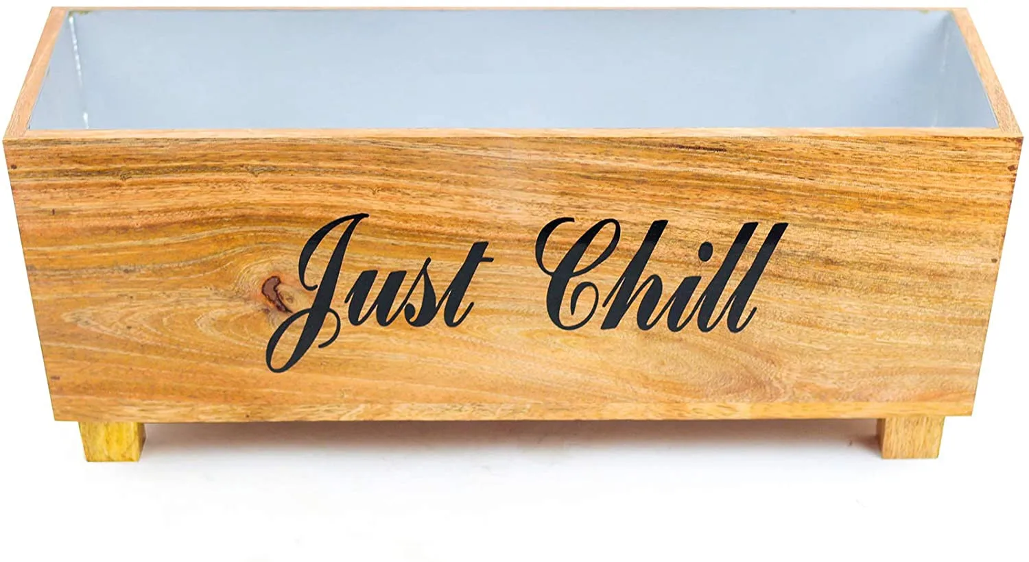 Custom Rustic Wood Trough Wine Chillers For Ice Mold Square Wine Beer