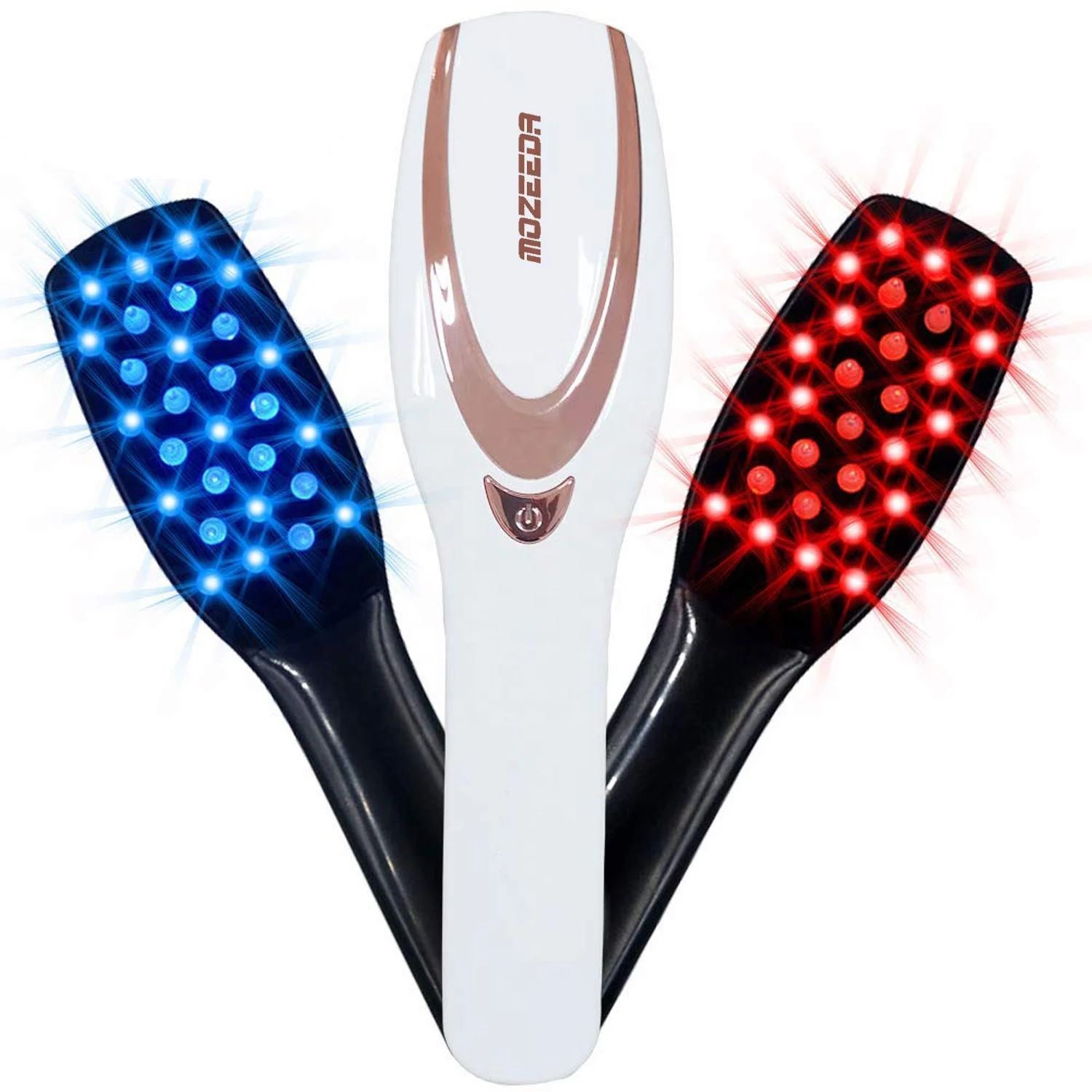 Red Blue LED Light Therapy Anti Hair Loss Brush Scalp Vibrating