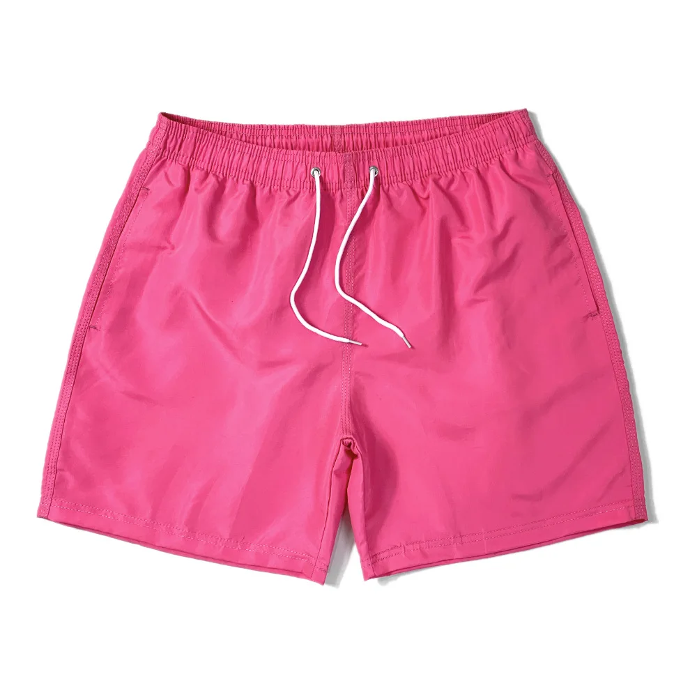 13 Colors 100% Polyester Men Summer Solid Color Beachwear Inside Mesh Wholesale Trunk Men's Swim Shorts948_voghion.com