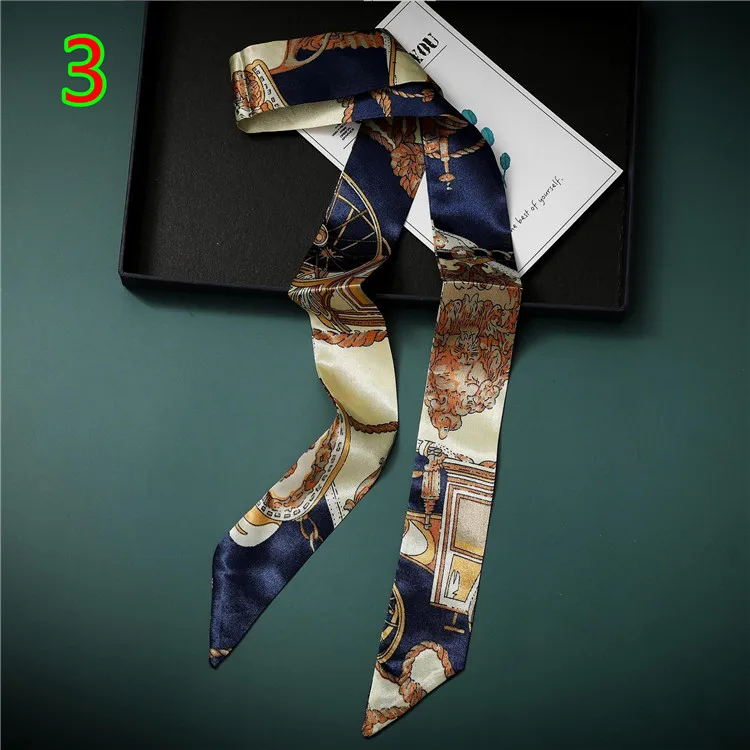 High Quality Designer Brand Women Hail Tie Scarf 100% Silk Twill Skinny Scarf