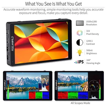 FEELWORLD F7 PRO Camera Monitor 7 Inch 4K 60Hz Touch Screen 3D LUT F970 Power Kit Factory Direct Custom Packaging detail image