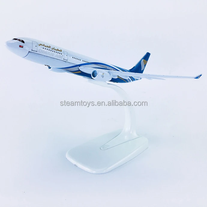 Modèle Réduit Diecast Airbus A330 Oman Air - Avion De Ligne 16cm Avec Support Et Vitrine