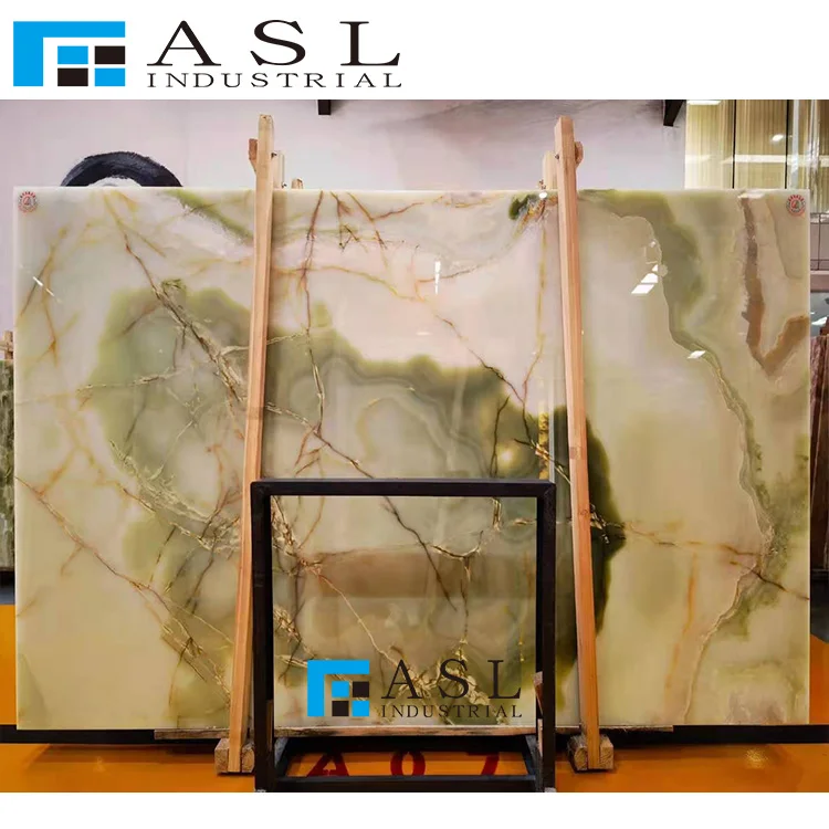 ASL onix verde natural onyx stone slabs low price green marble tiles polished translucent onyx verde onices verdes