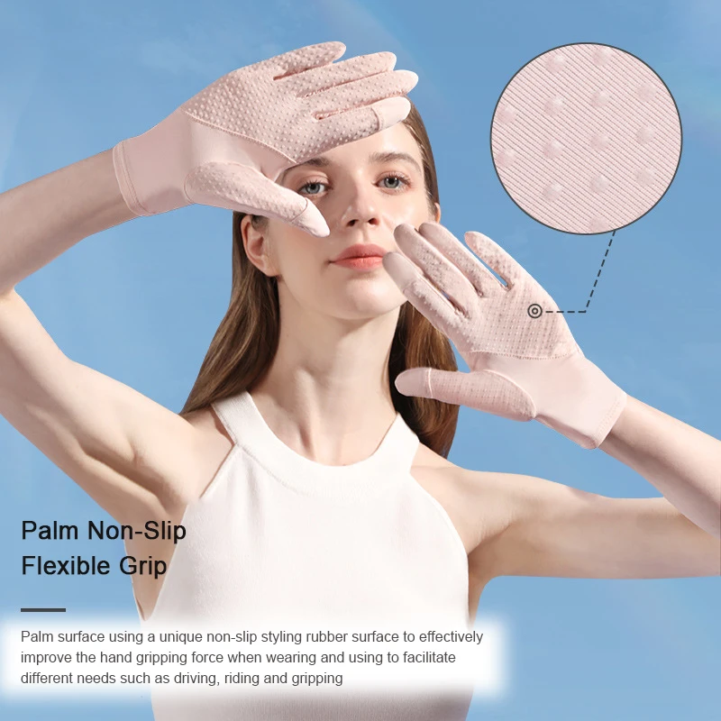 Uv Protection Driving Women's Full Finger Touch Screen Thin Gloves Gloves for Sun Protection Women Sunscreen Gloves