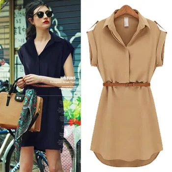 Japanese Women's Casual Office Sleeveless Chiffon Dress for Everyday Work Wear