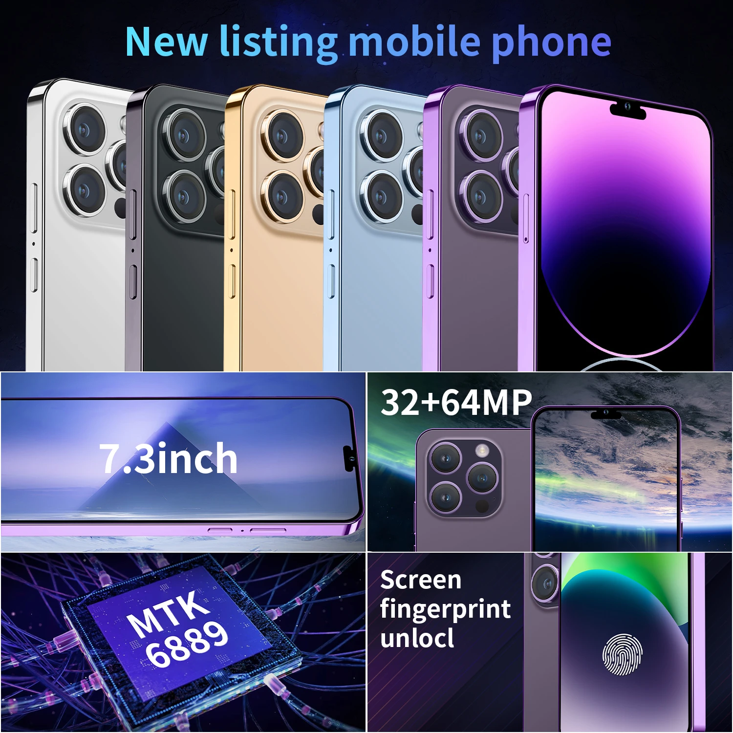 I14 Pro Max Smartphone 16gb+512gb 7.3 Inch Android 5g Smartphone ...