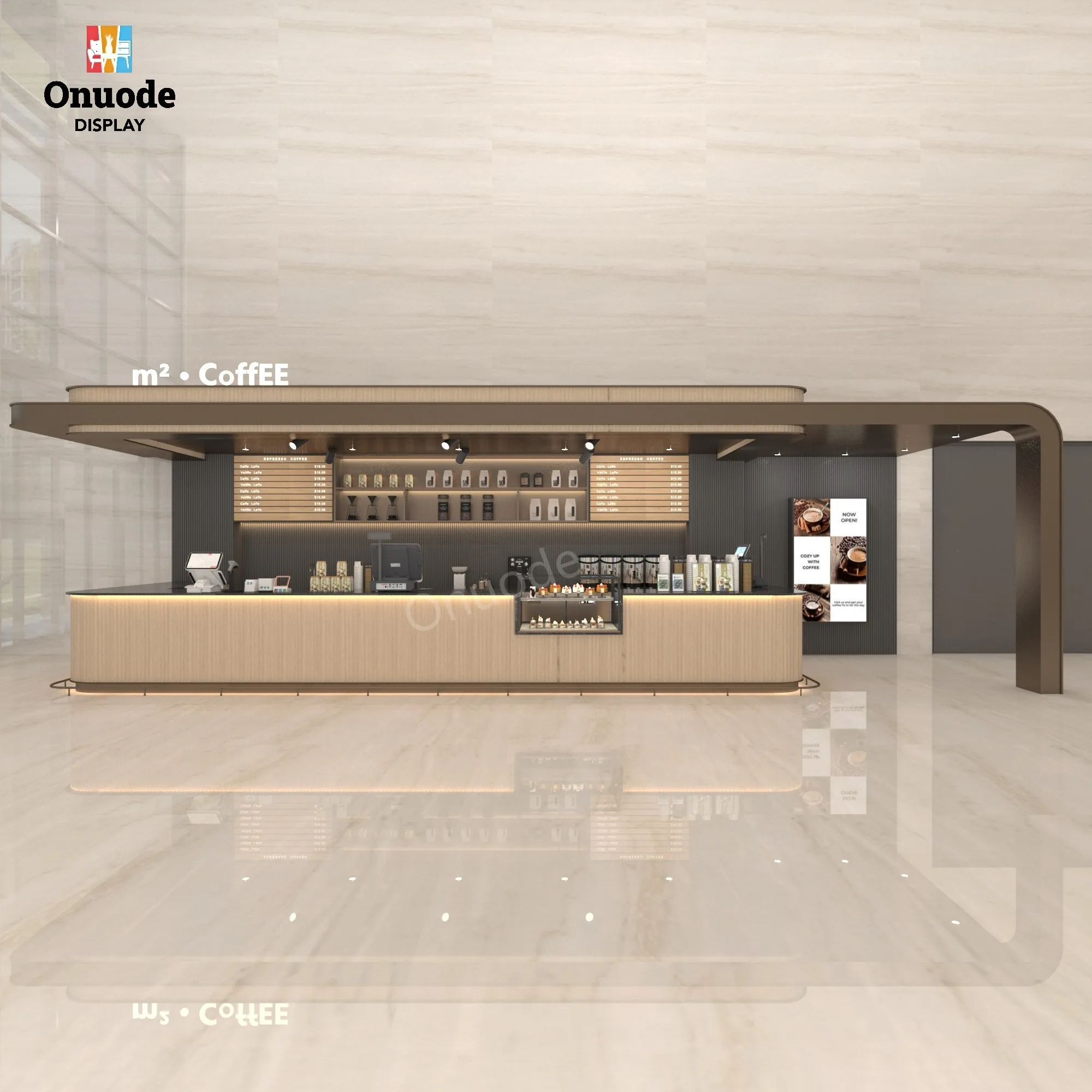 Whole Store Custom Kiosk Display Cabinets MDF Tempered Glass Metal LED Lighting Heavy Duty Eco-Friendly Custom Logo Custom Color