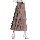 Elastic Skirt Long 2021 New Design Elastic Elegant High Waist Plus Skirt Long Skirt Crinkle