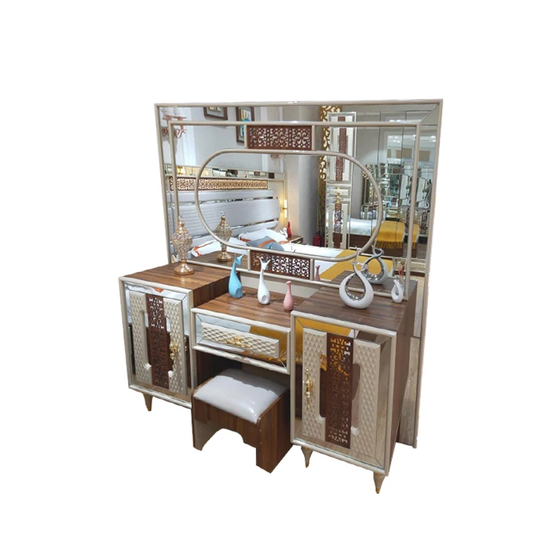 Latest Turkish Design Wood King Size Bedroom Set Modern Home Bedroom Furniture Set