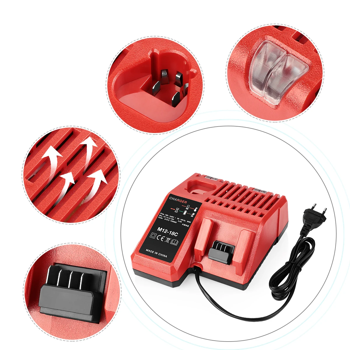 M12 & M18 Rapid 48591812 Replacement Charger Compatible With