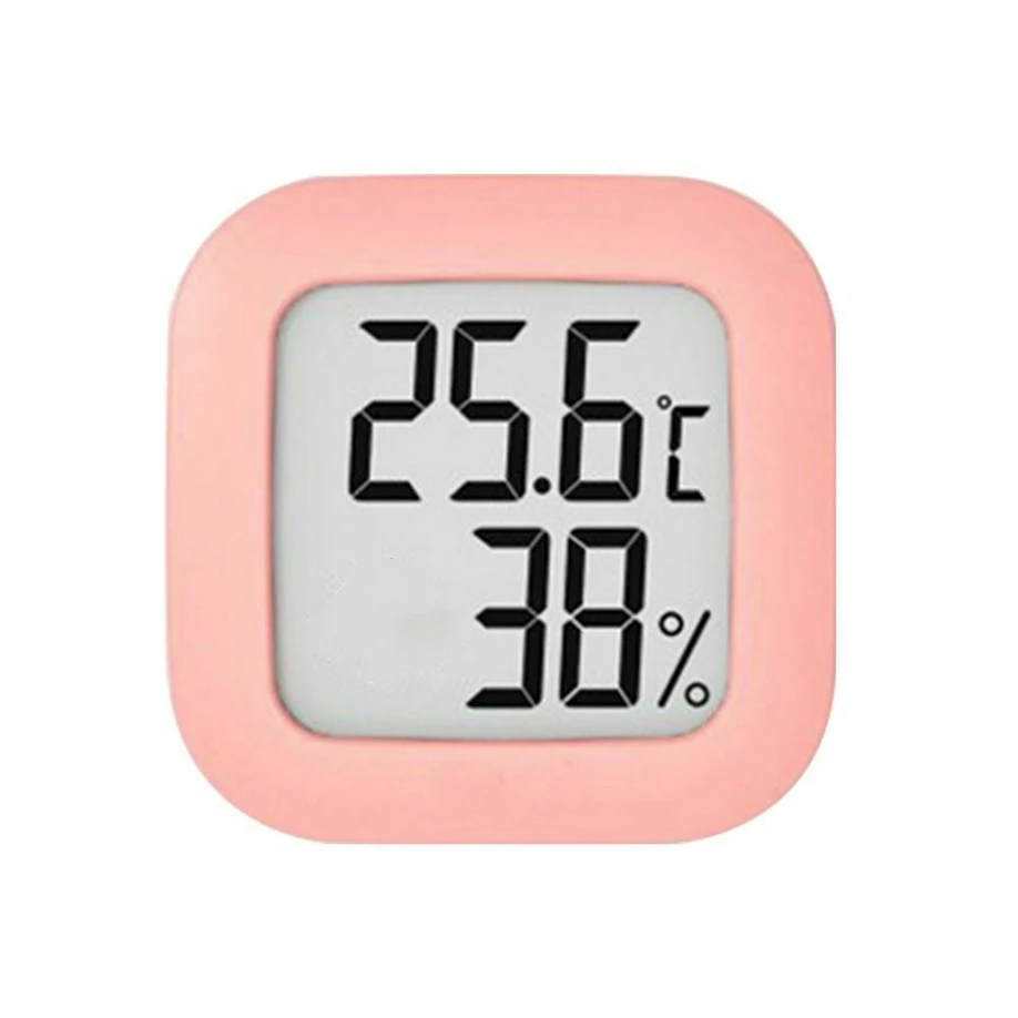 HXAZGSJA Cute Electronic Thermometer Hygrometer Monitor Indoor Small Room  Thermometer Gauge for Home Room(Pink)