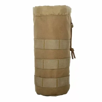 Outdoor Tactical Oxford Water Bottle Bag with Molle System Hiking Belt Holder and Kettle Pouch