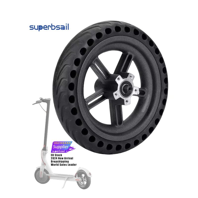 Superbsail EU Warehouse 8.5 Inch Rubber Tire Scooter Solid Rear Wheel Hub Skateboard Hoverboard Wheel For Xiaomi M365 Pro Pro2