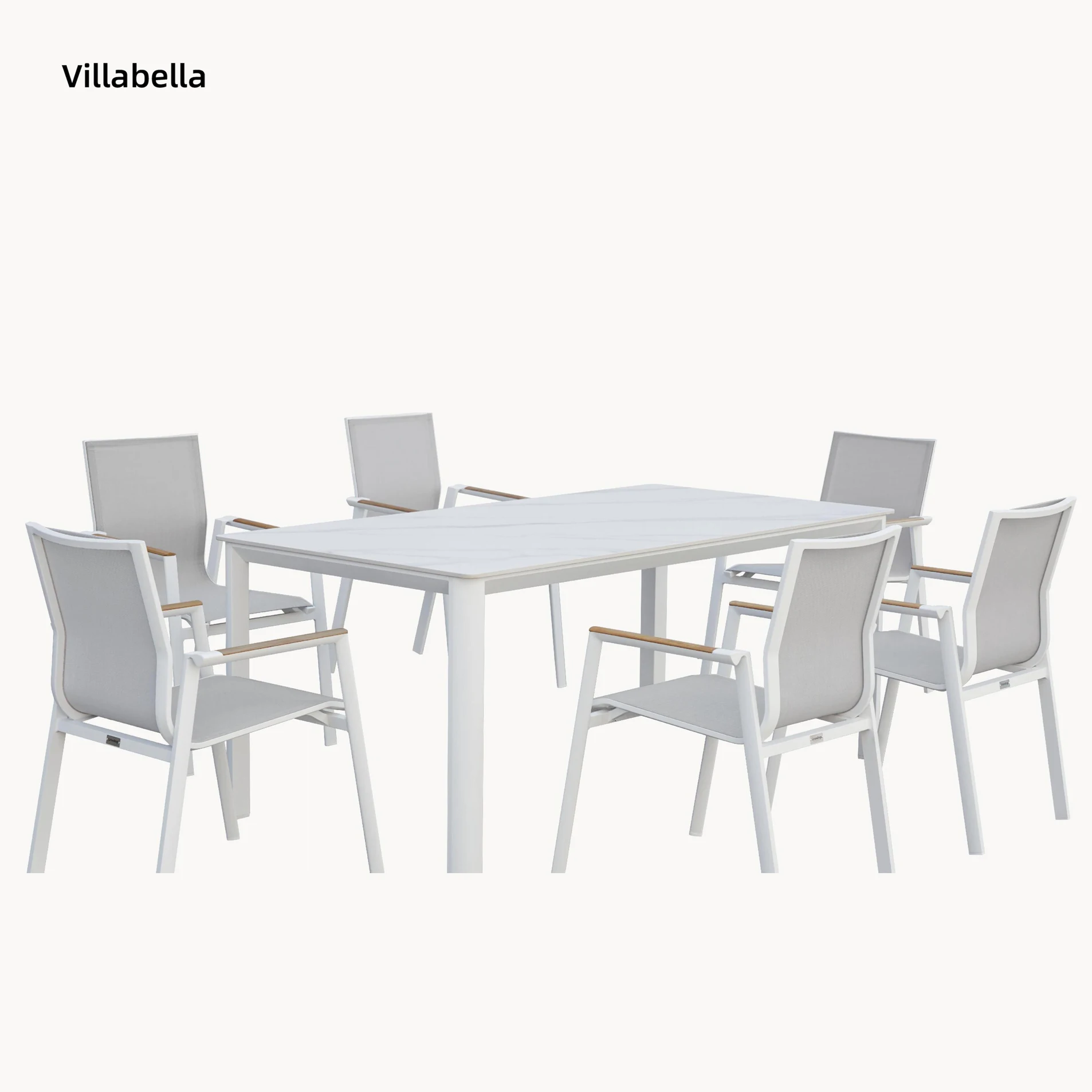 Modern Design Patio Furniture Outdoor Dining Table Set Powered Coated