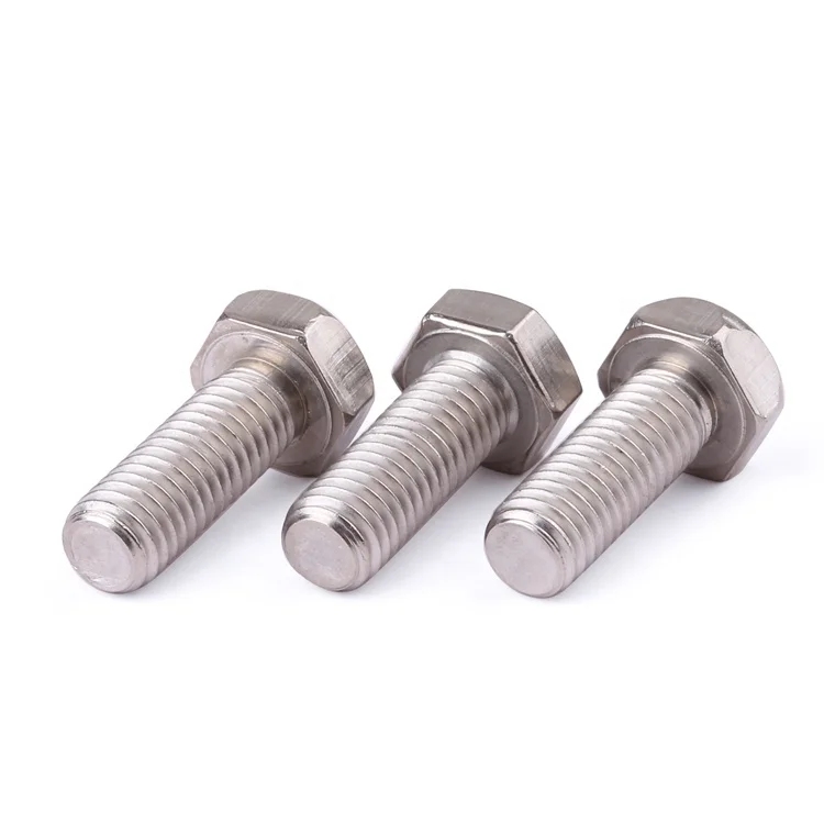 Factory price fastener din933 ss304 ss316 stainless steel hex head screws