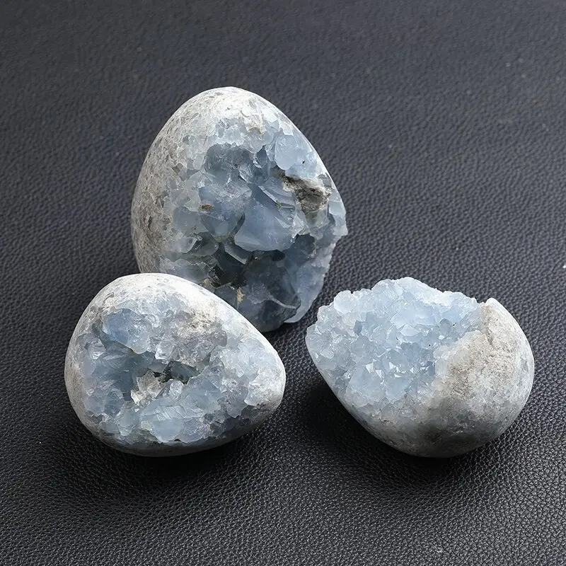 Celestite Crystal Cluster Geode High Energy Natural Celestine Stone Reiki  Wicca Celestita Rock with Healing and Calming Effects