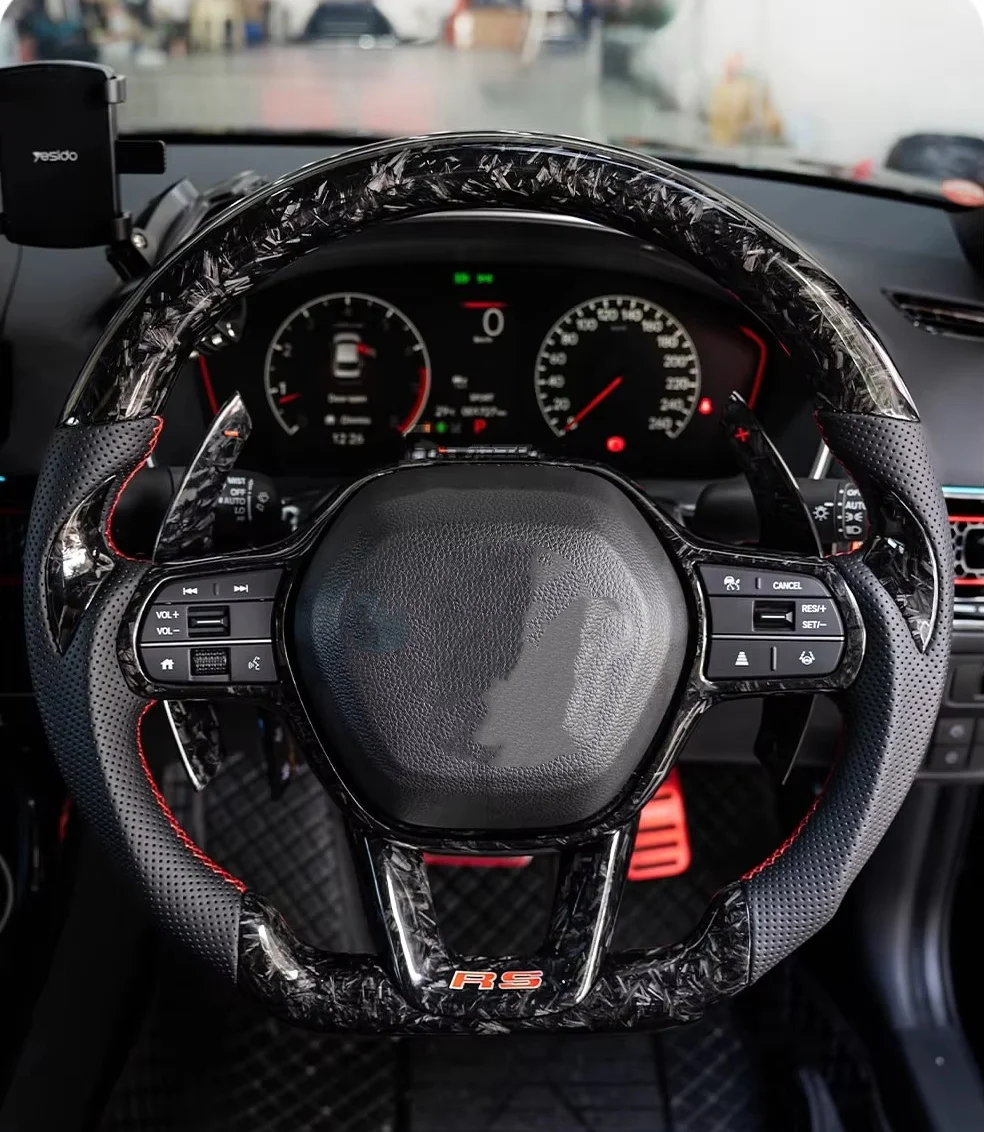 Carbon Fiber Steering Wheel For Honda Civic 11TH Generation 2021 2022 2023 2024 Automotive Interior