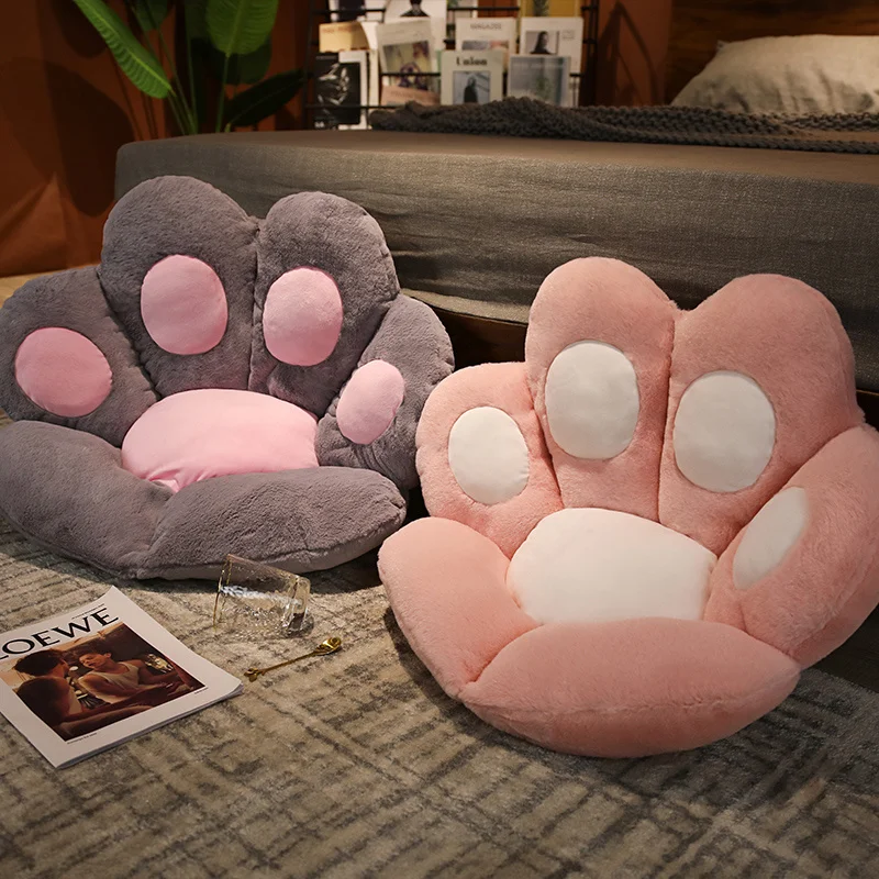 Kawaii Kids Seat Cushion for Chair Seat Cat Paw Design Plush Car