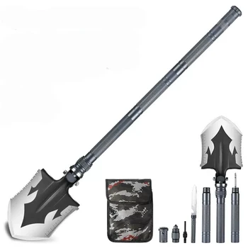 Industrial Grade Outdoor Cordless Folding Snow Shovel Multifunctional Stainless Steel Tool for Survival & Camping