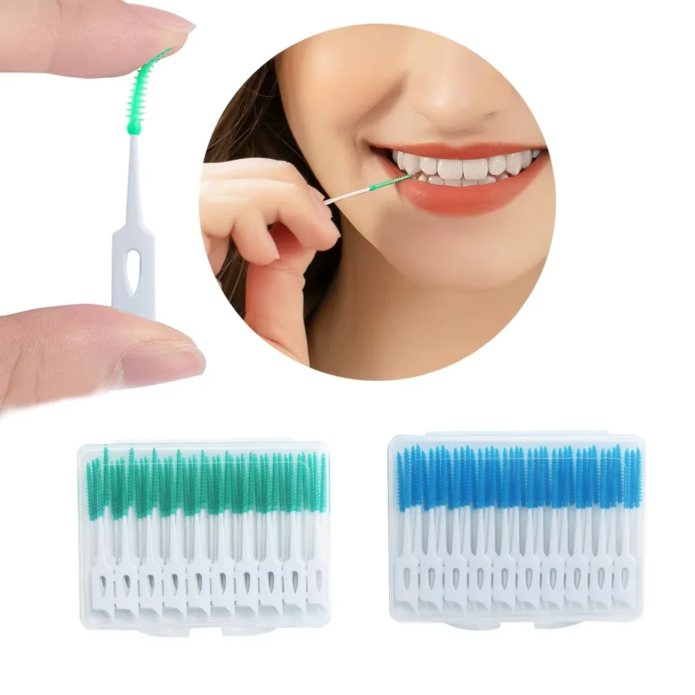 Soft glue interdental brush Orthodontic Dental Interdental Brush Elastic Massage Soft Toothpick Oral Care Cleaning Tools details