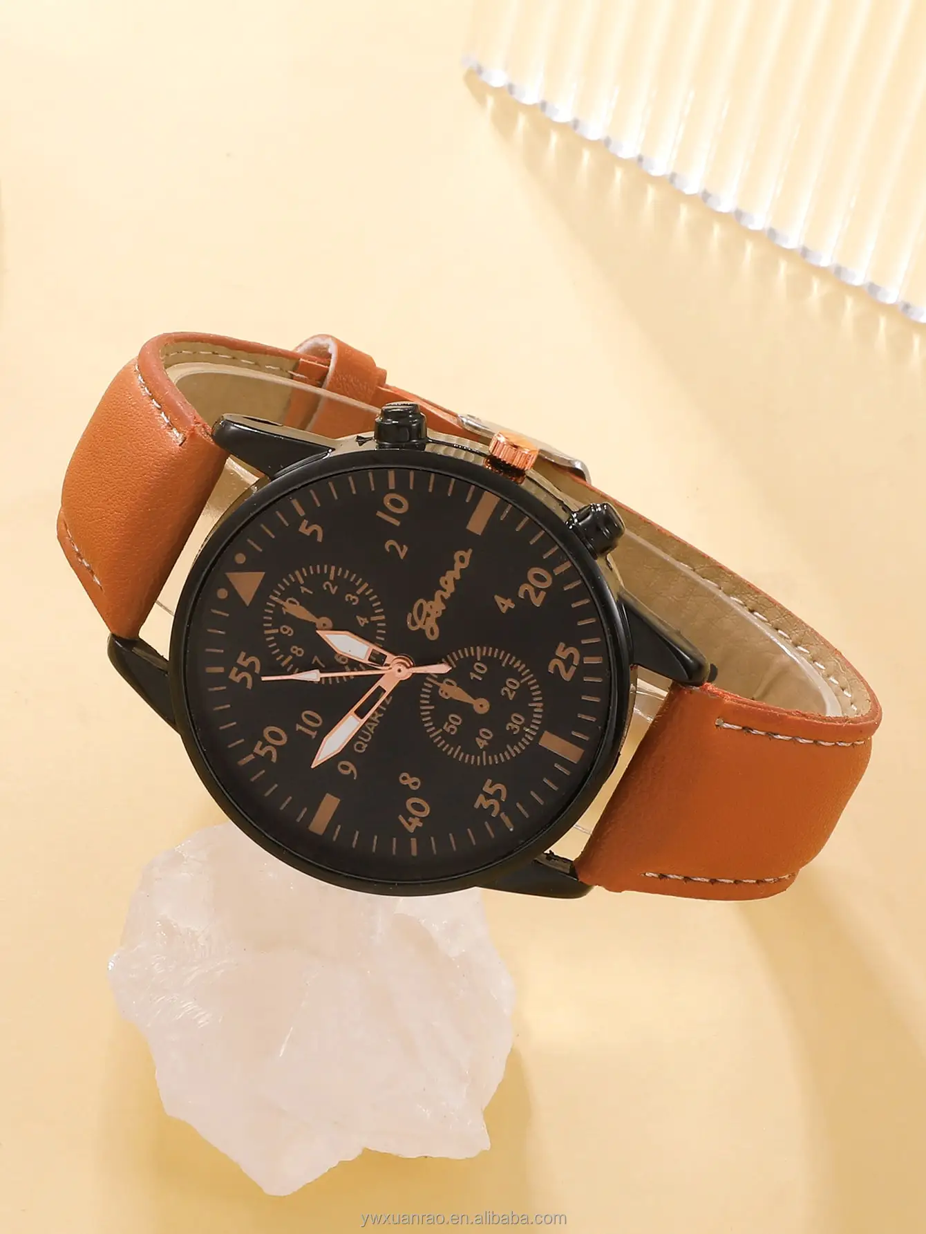 6043 New Arrival Luxury Watches Men Numbers Quartz Men Watch Set ...