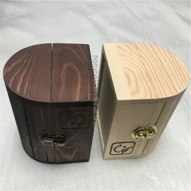 Antique Kids Pirate Treasure Chest Toy Box Unfinished Curved Top Wood