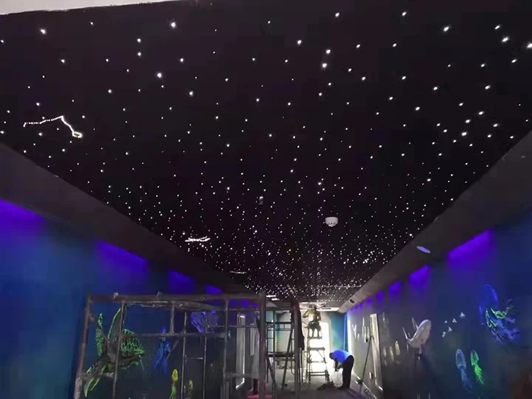 product-1-1 DC85-265V Input 16w KTV RF RGBW Led Home Usage Fiber Optic Kits Light Star Ceiling Lighting