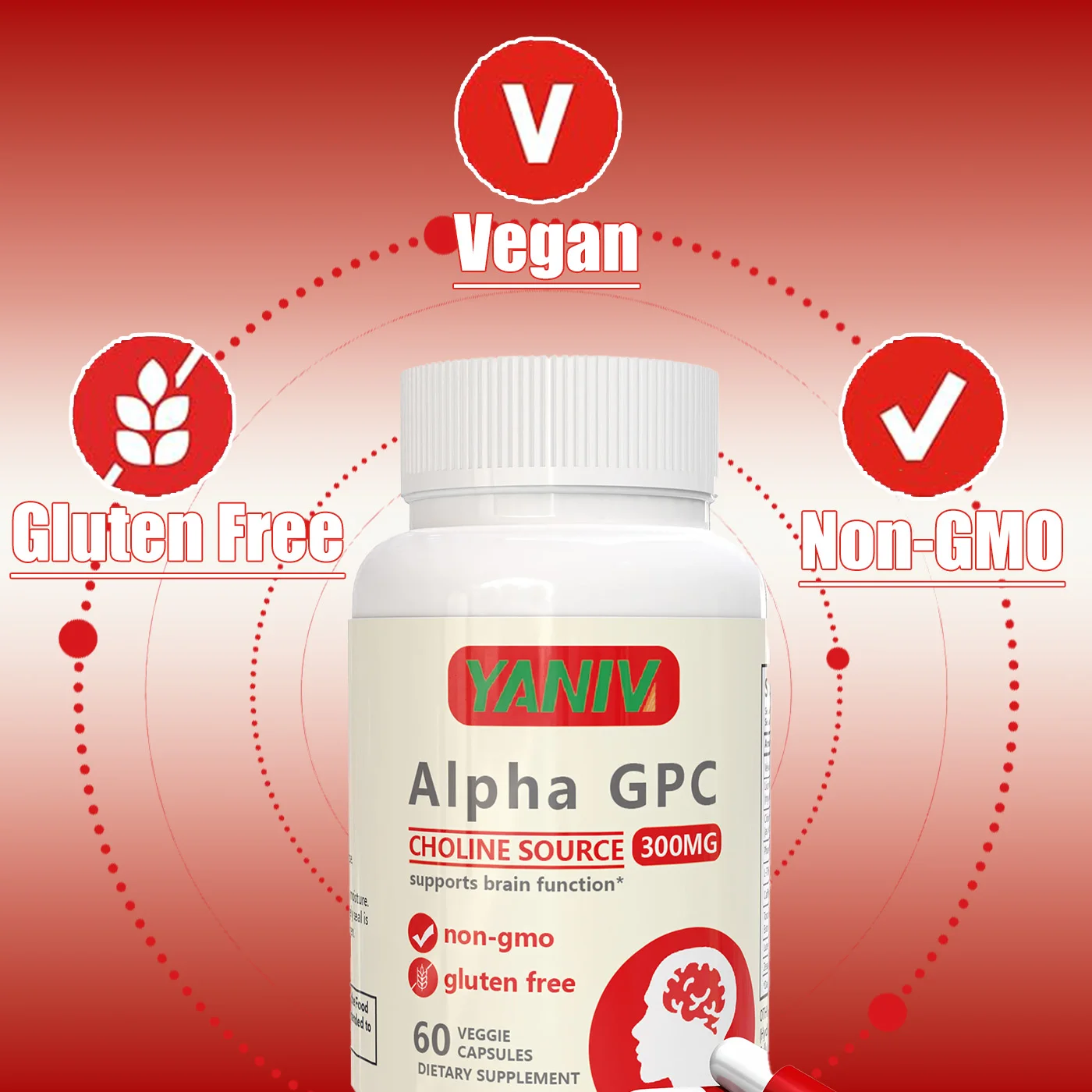 Free Sample Alpha Herbal Hard Capsules Adults' Brain Support Nootropics for Focus Memory Motivation Energy Improve Sleep