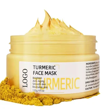 Wholesale Private Label Brighten Skin Whiten Smearing Type Facial Mask Cream Turmeric Cleansing Mud clay Mask Face Beauty