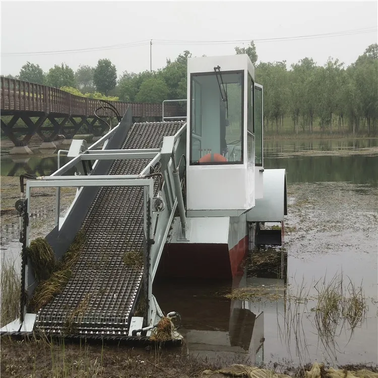 High Quality Small Scale Aquatic Weed Removal Machine Price of Lake Weed Harvester