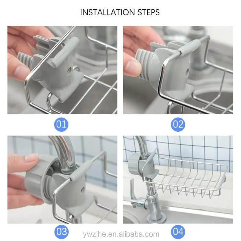 Tap Rack Sheath Stainless Steel Sink Tap Hanging Storage Rack Holder Bathroom Kitchen ...