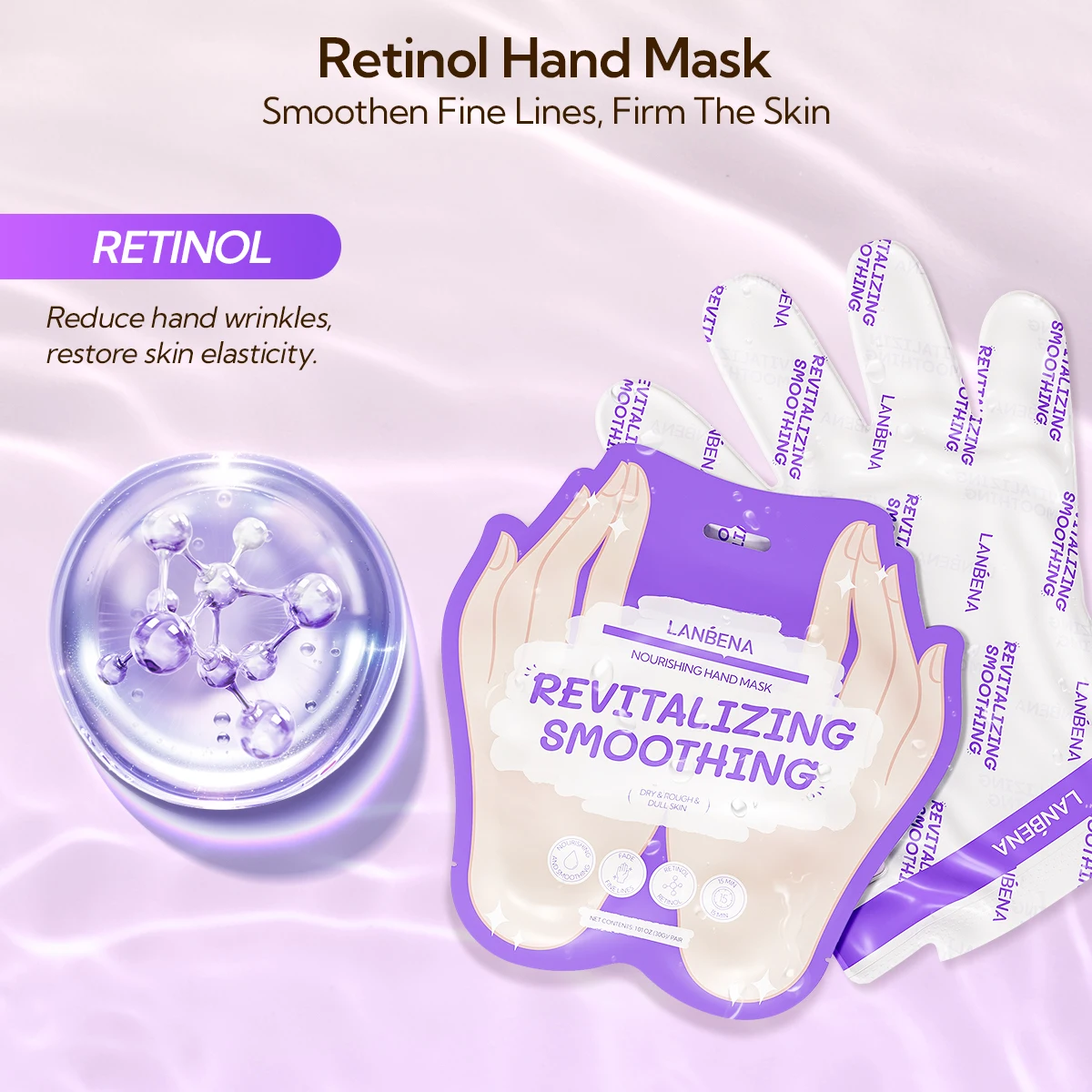 Lanbena Nourishing Hank Peel Pff Mask Gloves Moisturizing Hand Mask