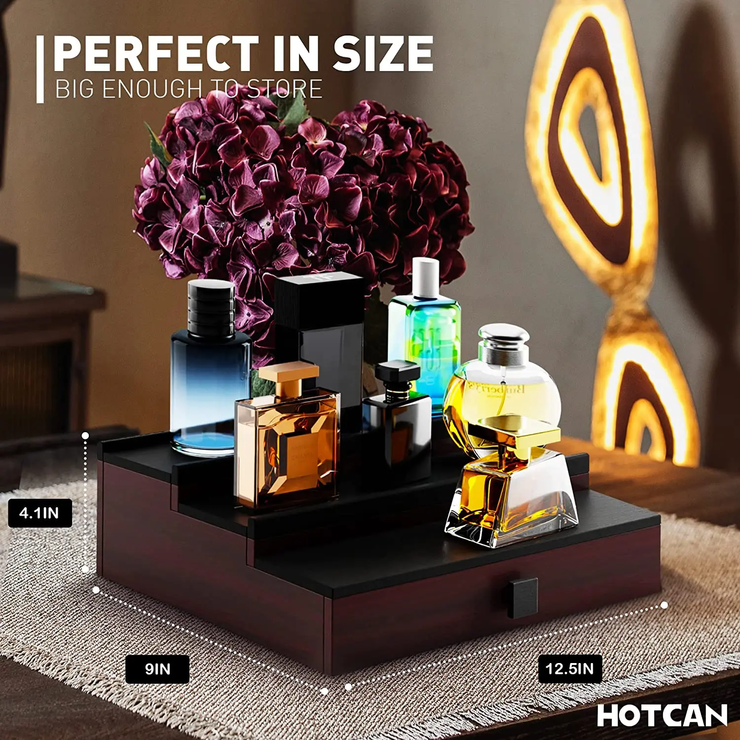 High Quality Storage Holders & Racks Wooden Cologne Organizer For Men