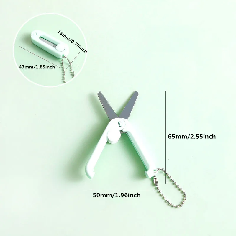 Small Scissors Foldable Mini Cutting Shears Folding Shear Keychain for Kids DIY