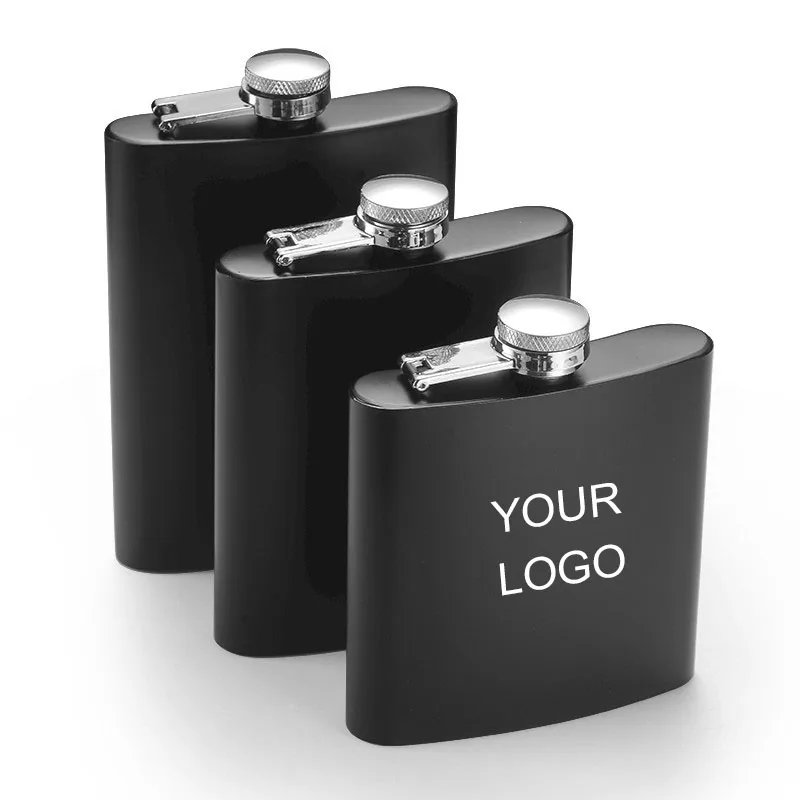 8 Oz Hip Flask Brushed Finish *Bulk Lot of 10 Pcs *Ship from USA*