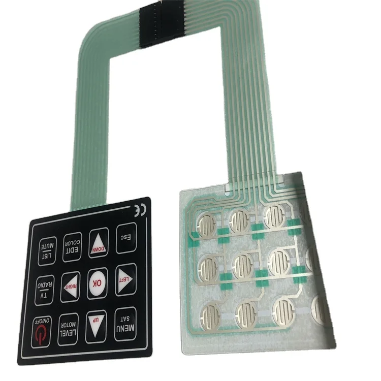 Customize Design 4x3 Matrix Keyboard Silkscreen Printing Graphic Overlay Tactile Polydome Membrane Switch Keypad With Adhesive