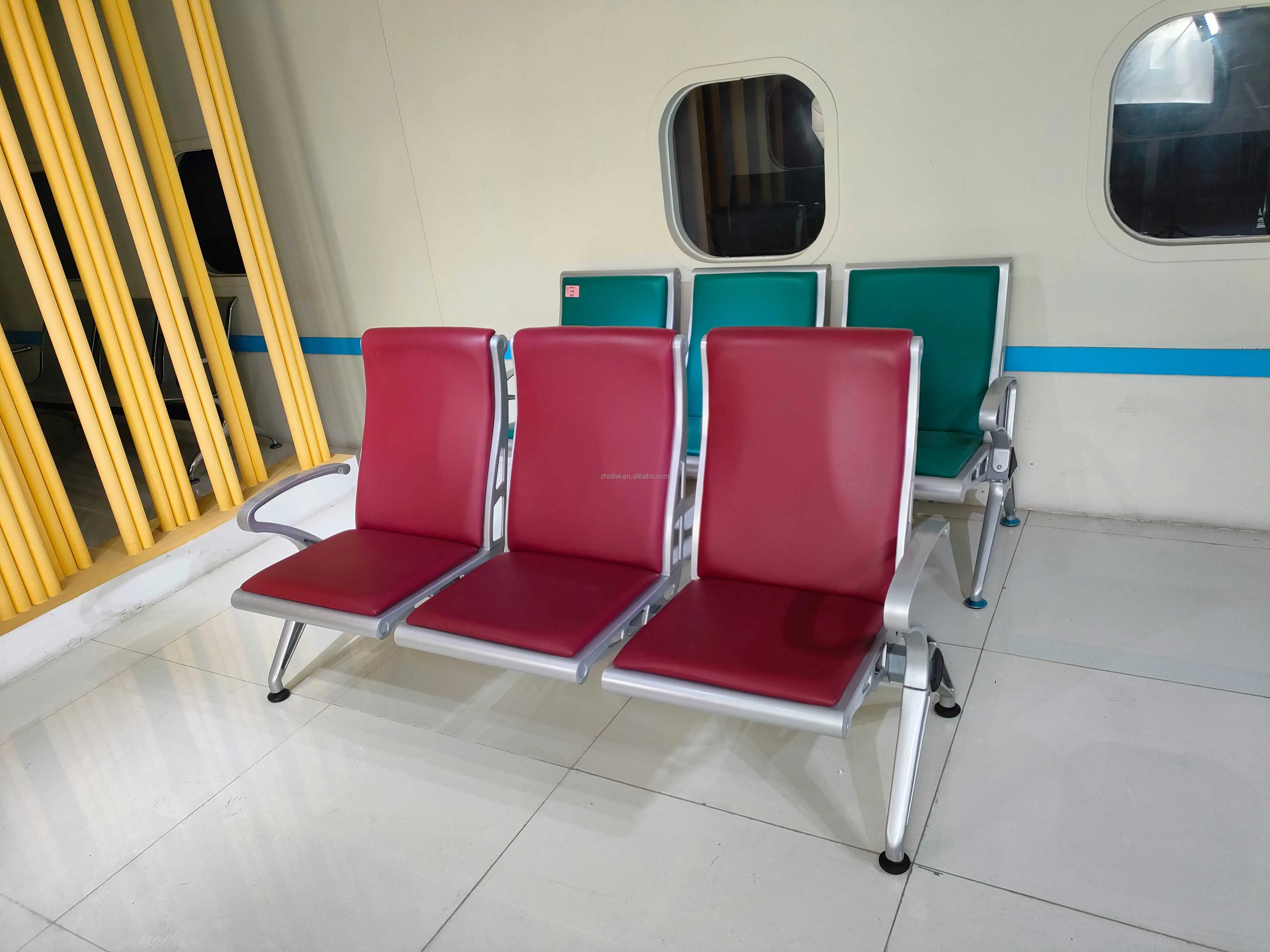 Modern PU Leather3 Seat Armrest Waiting Room Chairs for Dining Lobby Conference Reception Guest Seating Clinics Barber Salons 5