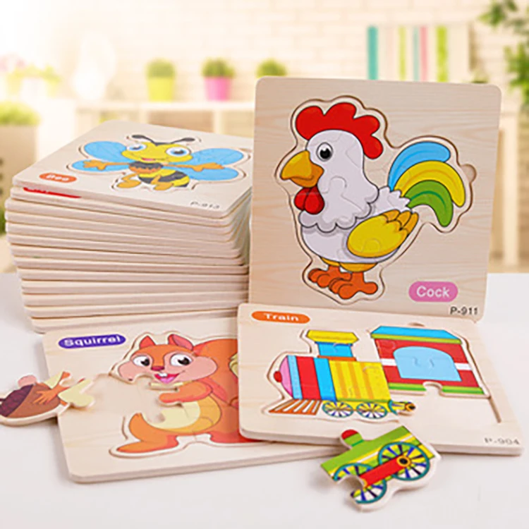 16Styles Wooden Drawing Jigsaw Puzzle Collection Toy Gift For Baby Kids Child JS 
