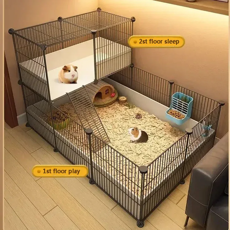 Cage for Guinea Pigs on Floors Portable DIY Disassembled