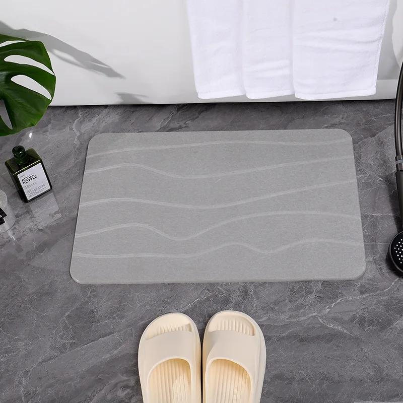 Hot Sell Environment Diatomite Material Quick Dry with Non-slip Mat Super Absorbent Solid Stone Bath Mat Hard details