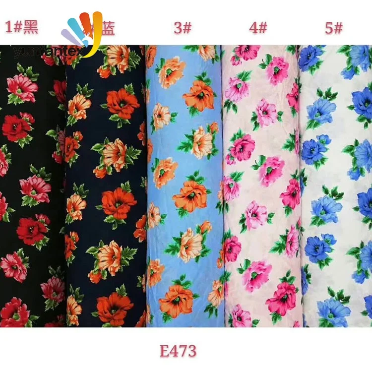 
2019 оптовая продажа, дешевая 100% вискозная ткань из спандекса с принтом для женской одежды 