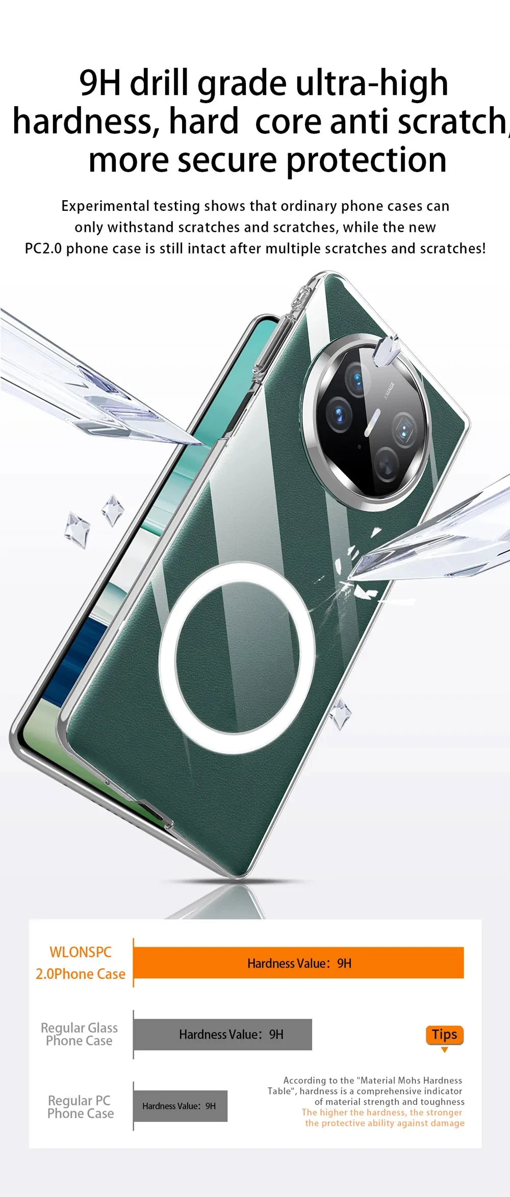 product for mate x5 x3 transparent hard pc magnetic shockproof camera protector case wls85 wlons-9