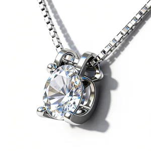 Fashion Design D Color VVS Moissanite Pendant Round Shape Copper-plated Platinum Necklace Pendant for Jewelry